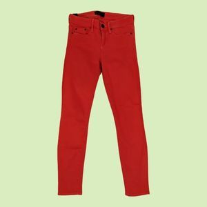 VINCE Womens Jeans Sz 26 Orange Geranium Skinny‎ Ankle stretch USA